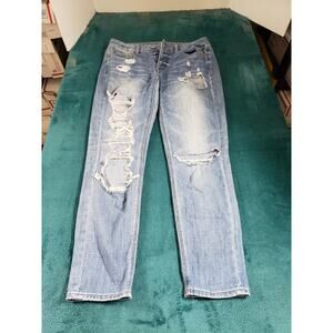 American Eagle Jeans Size 4 Womens Blue Stretch Pants Denim Mid Rise Tom Girl
